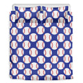 Blue Baseball Pattern Print Duvet Cover Bedding Set