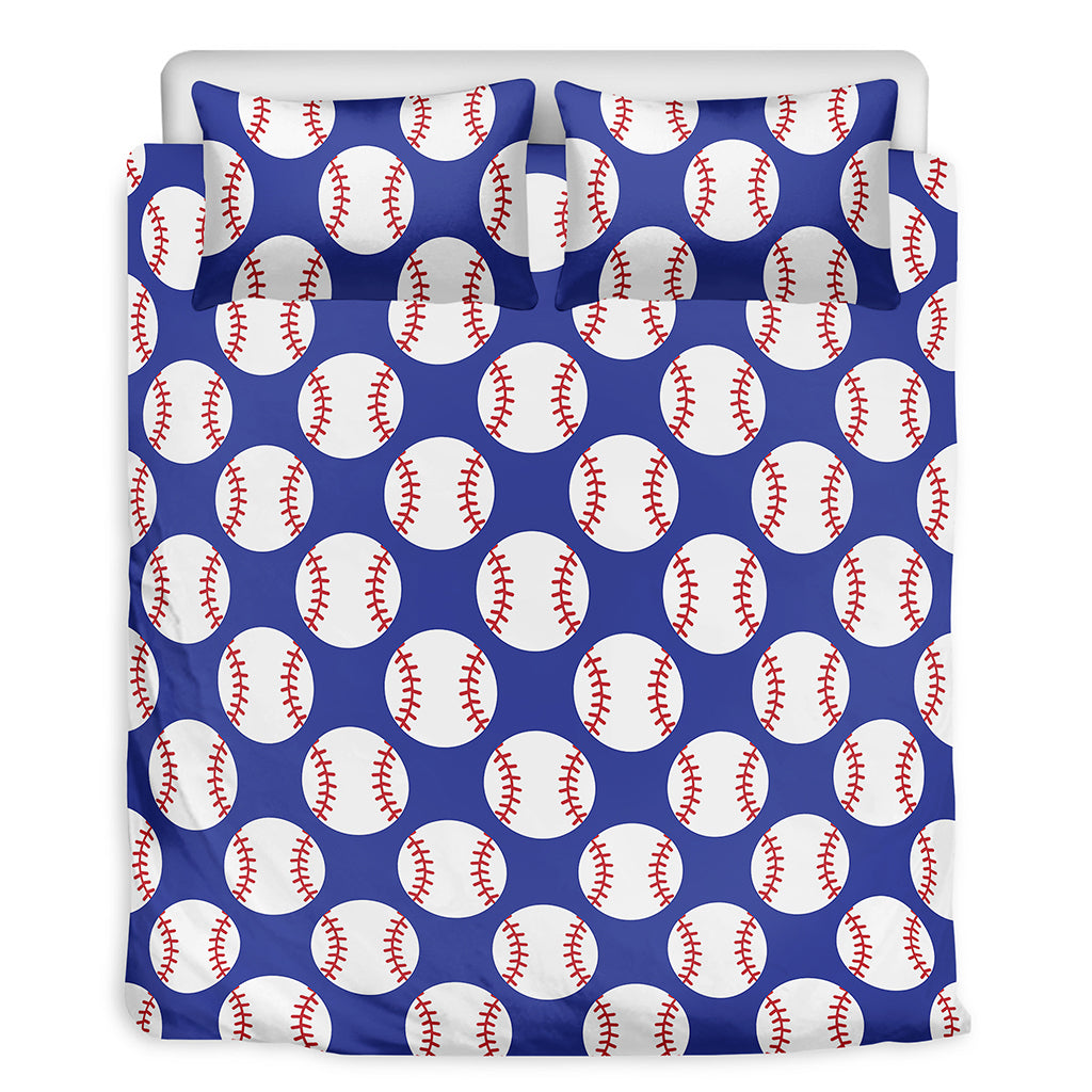 Blue Baseball Pattern Print Duvet Cover Bedding Set