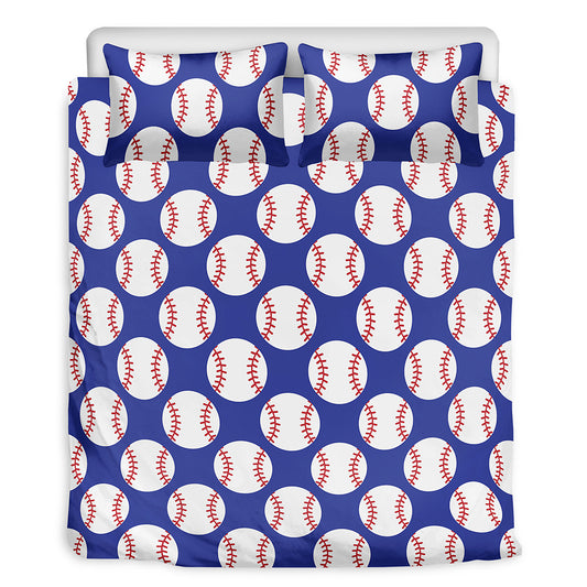 Blue Baseball Pattern Print Duvet Cover Bedding Set