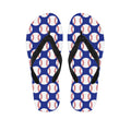 Blue Baseball Pattern Print Flip Flops