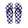 Blue Baseball Pattern Print Flip Flops