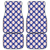 Blue Baseball Pattern Print Front and Back Car Floor Mats