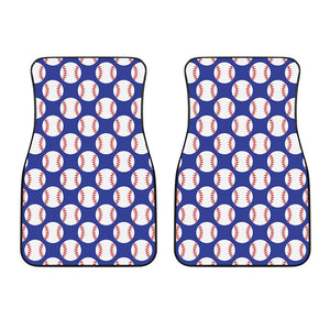 Blue Baseball Pattern Print Front Car Floor Mats