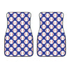 Blue Baseball Pattern Print Front Car Floor Mats