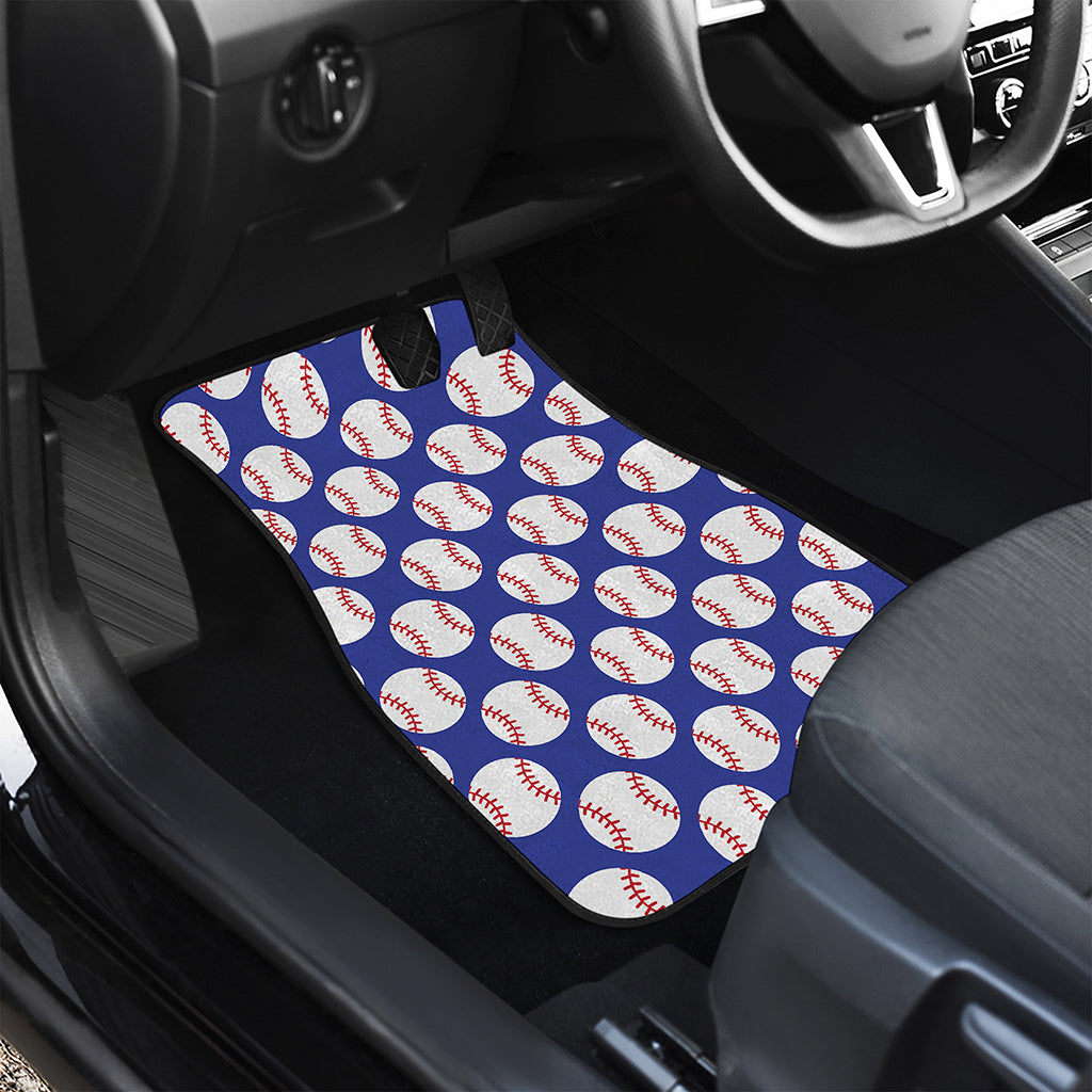 Blue Baseball Pattern Print Front Car Floor Mats