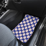 Blue Baseball Pattern Print Front Car Floor Mats