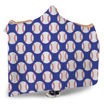 Blue Baseball Pattern Print Hooded Blanket