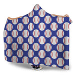 Blue Baseball Pattern Print Hooded Blanket