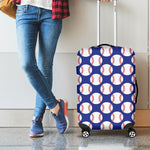 Blue Baseball Pattern Print Luggage Cover