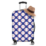 Blue Baseball Pattern Print Luggage Cover