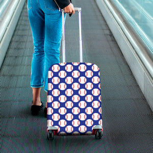 Blue Baseball Pattern Print Luggage Cover