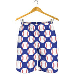 Blue Baseball Pattern Print Men's Shorts