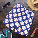 Blue Baseball Pattern Print Men's Shorts