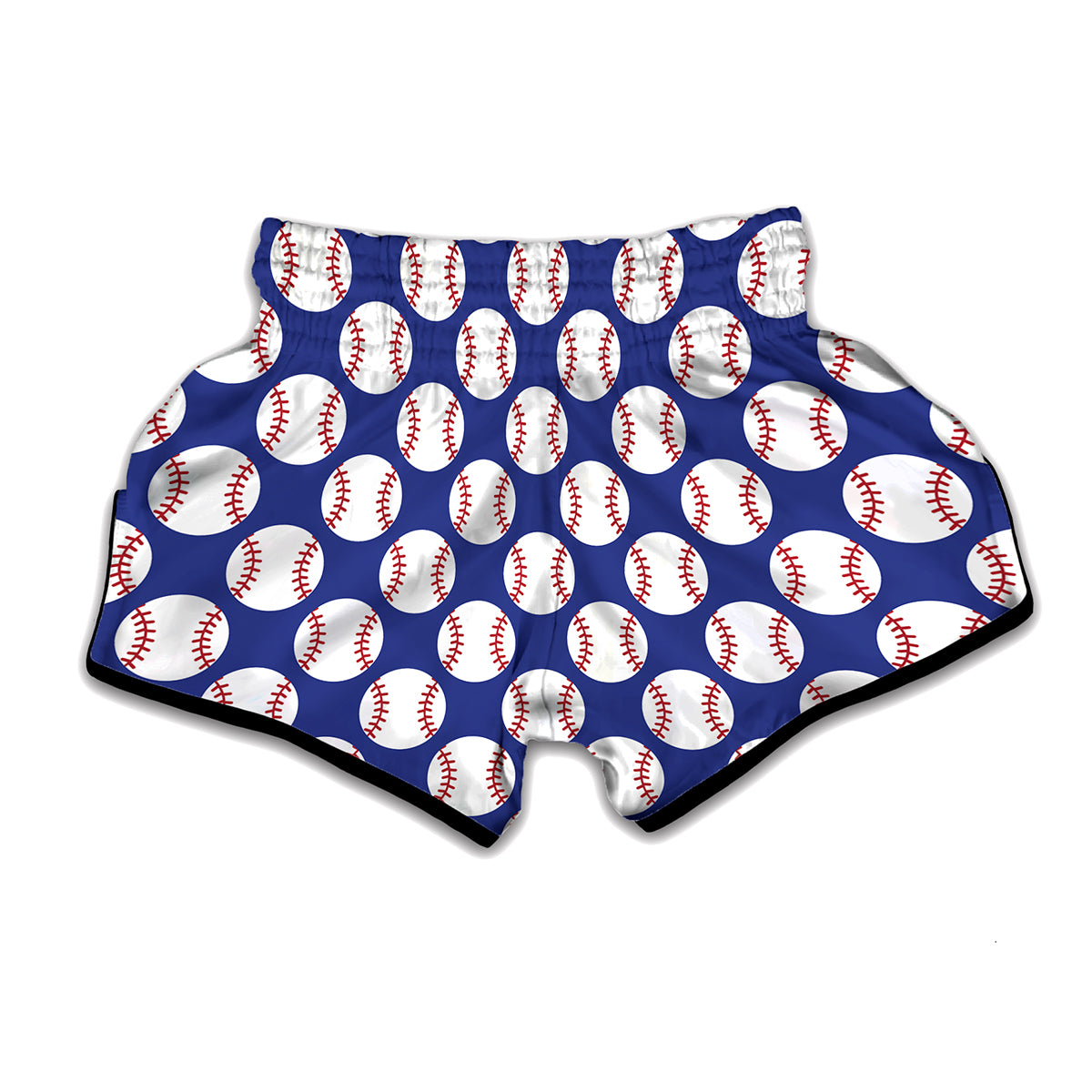 Blue Baseball Pattern Print Muay Thai Boxing Shorts