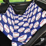 Blue Baseball Pattern Print Pet Car Back Seat Cover