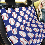 Blue Baseball Pattern Print Pet Car Back Seat Cover