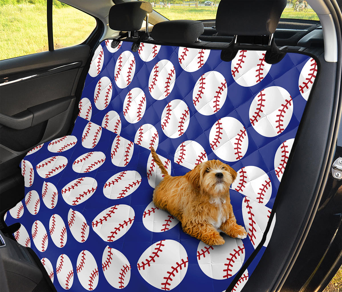 Blue Baseball Pattern Print Pet Car Back Seat Cover