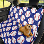 Blue Baseball Pattern Print Pet Car Back Seat Cover