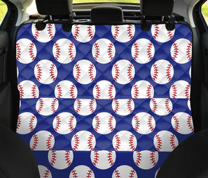 Blue Baseball Pattern Print Pet Car Back Seat Cover