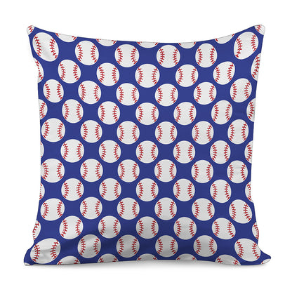 Blue Baseball Pattern Print Pillow Cover