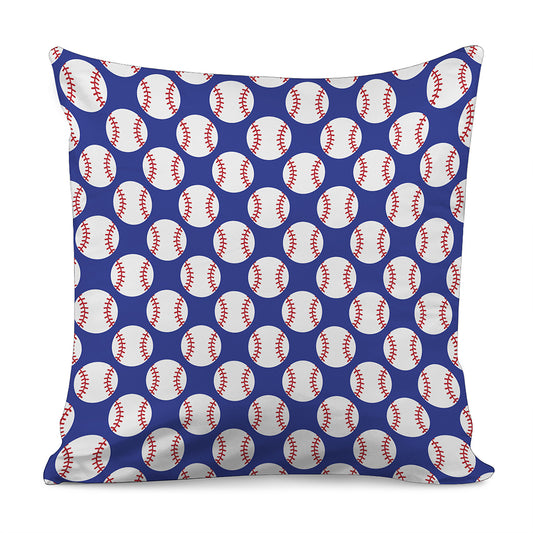 Blue Baseball Pattern Print Pillow Cover