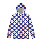 Blue Baseball Pattern Print Pullover Hoodie