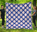 Blue Baseball Pattern Print Quilt
