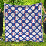 Blue Baseball Pattern Print Quilt