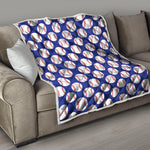 Blue Baseball Pattern Print Quilt