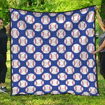 Blue Baseball Pattern Print Quilt