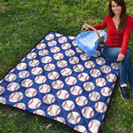 Blue Baseball Pattern Print Quilt