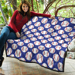 Blue Baseball Pattern Print Quilt