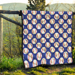 Blue Baseball Pattern Print Quilt