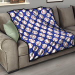 Blue Baseball Pattern Print Quilt