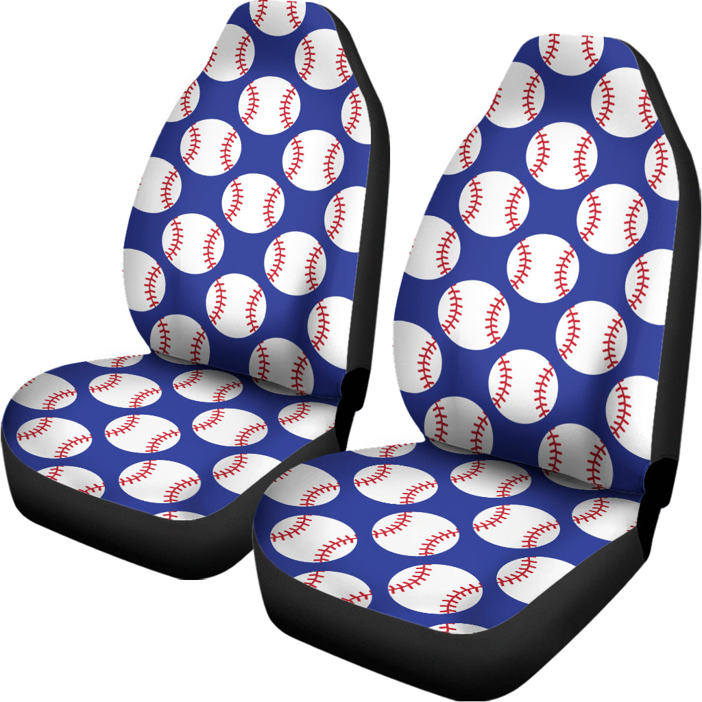 Blue Baseball Pattern Print Universal Fit Car Seat Covers