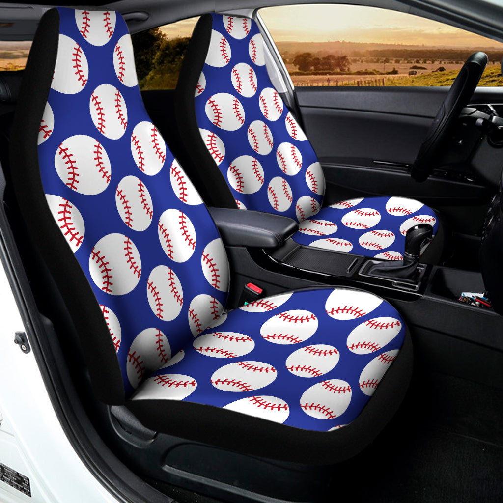 Blue Baseball Pattern Print Universal Fit Car Seat Covers