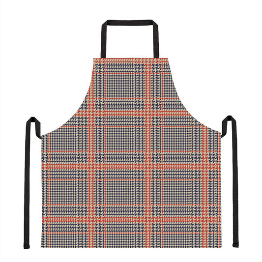 Blue Beige And Orange Glen Plaid Print Apron