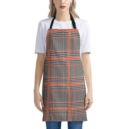 Blue Beige And Orange Glen Plaid Print Apron