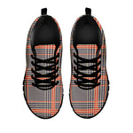 Blue Beige And Orange Glen Plaid Print Black Sneakers