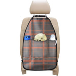 Blue Beige And Orange Glen Plaid Print Car Seat Organizers