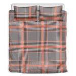 Blue Beige And Orange Glen Plaid Print Duvet Cover Bedding Set