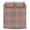 Blue Beige And Orange Glen Plaid Print Duvet Cover Bedding Set