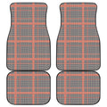 Blue Beige And Orange Glen Plaid Print Front and Back Car Floor Mats