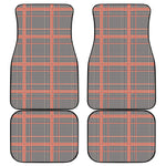 Blue Beige And Orange Glen Plaid Print Front and Back Car Floor Mats