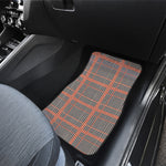 Blue Beige And Orange Glen Plaid Print Front and Back Car Floor Mats