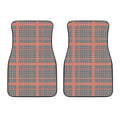 Blue Beige And Orange Glen Plaid Print Front Car Floor Mats