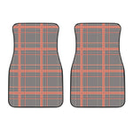 Blue Beige And Orange Glen Plaid Print Front Car Floor Mats