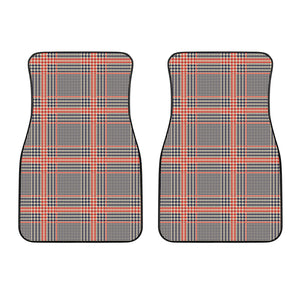 Blue Beige And Orange Glen Plaid Print Front Car Floor Mats