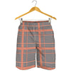 Blue Beige And Orange Glen Plaid Print Men's Shorts