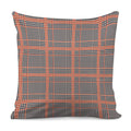 Blue Beige And Orange Glen Plaid Print Pillow Cover